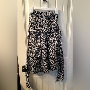Moa Moa Black and White Strapless Leopard Print Dress